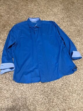 Tommy Bahama Blue Button Up Shirt XL Mens Long Sleeve Casual Dress